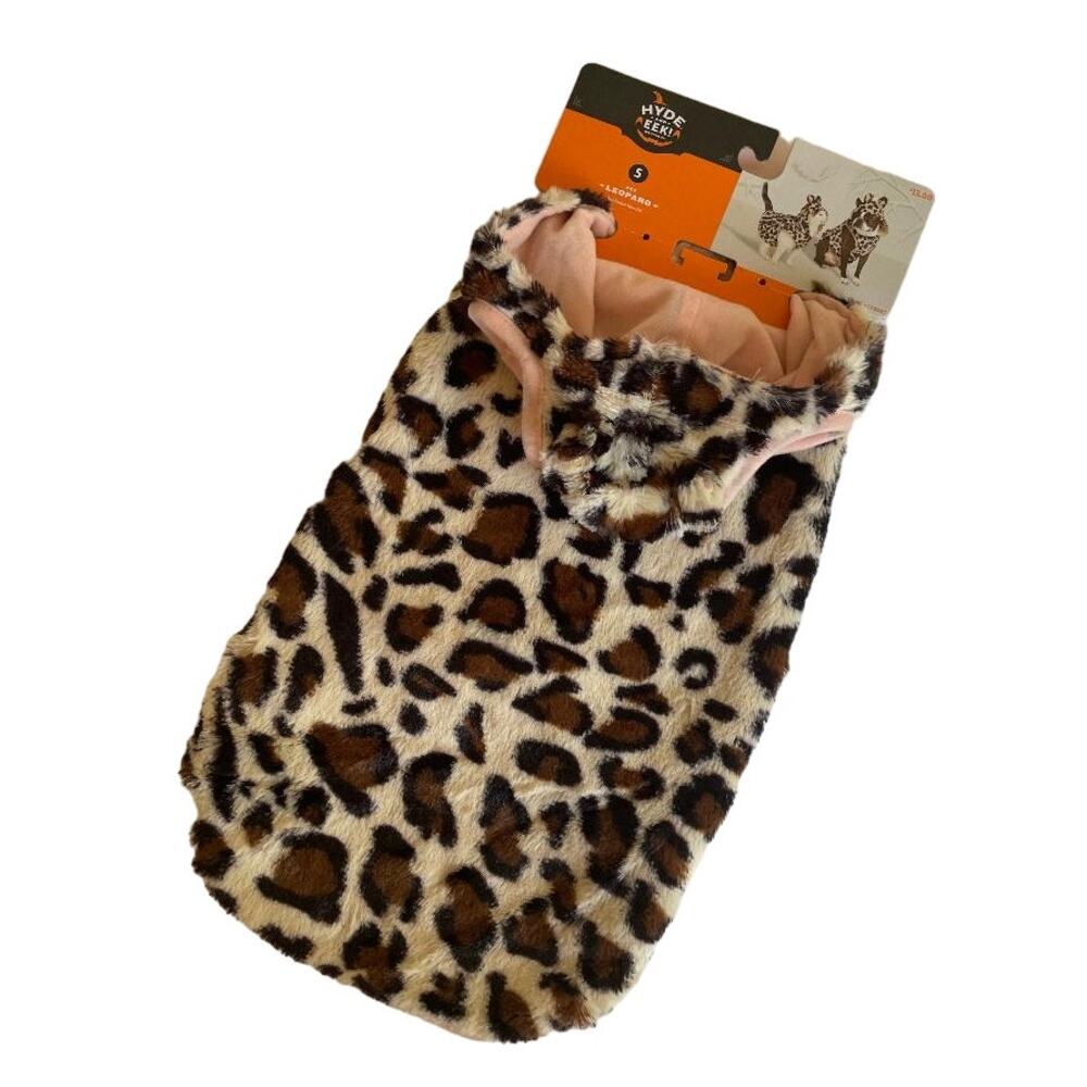 Hyde & EEK Boutique Leopard Pet Costume‎ Small Dog Cat Halloween Faux Fur Hooded